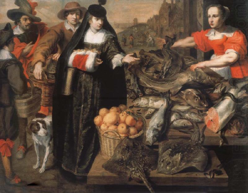 The old fish market in Antwerp, Adriaen Van Utrecht